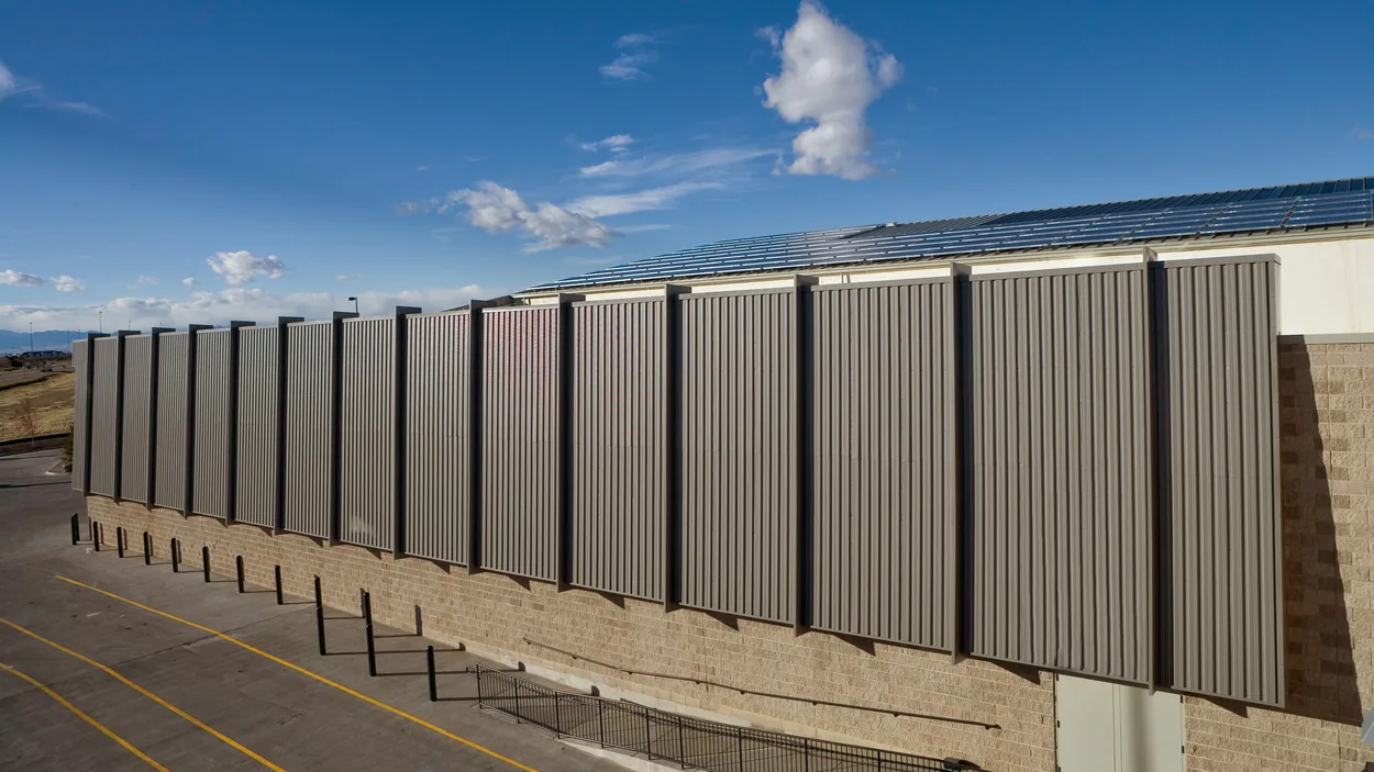 SolarWall single stage building collector installation